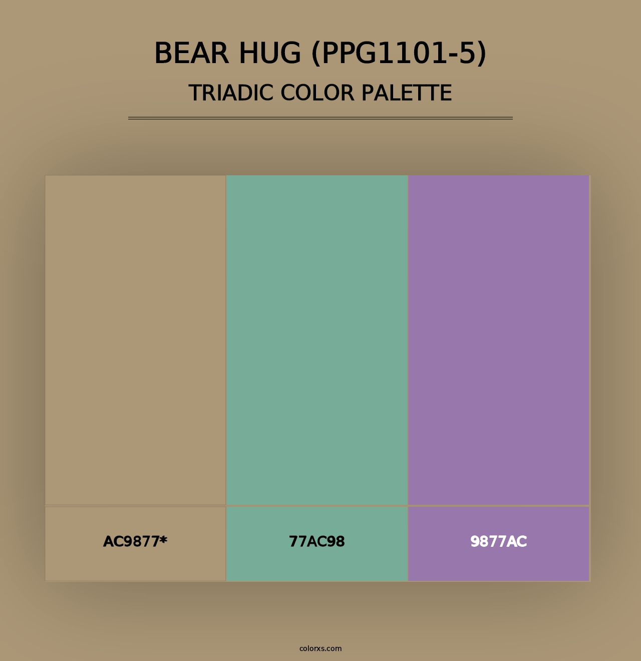 Bear Hug (PPG1101-5) - Triadic Color Palette