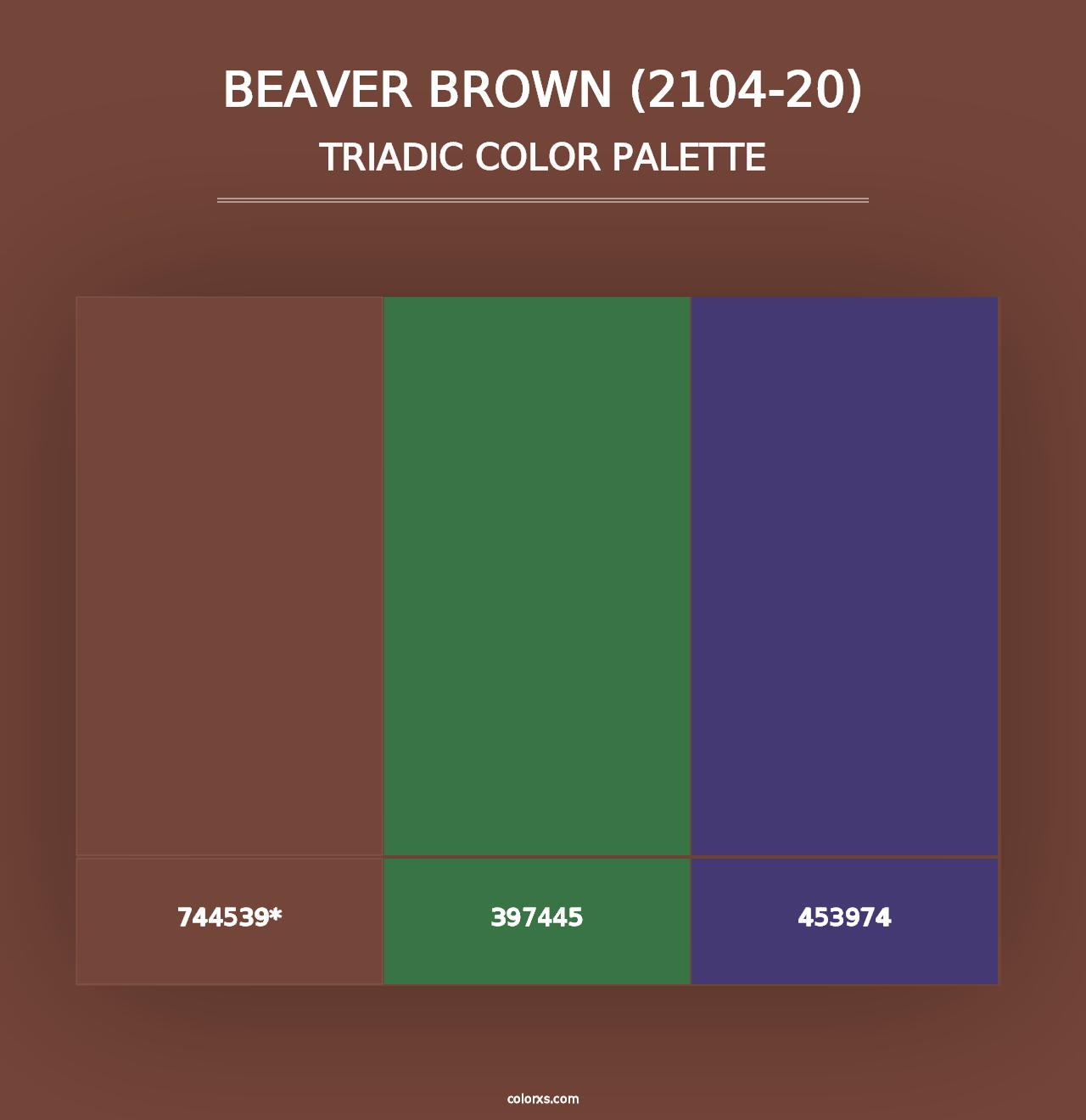 Beaver Brown (2104-20) - Triadic Color Palette