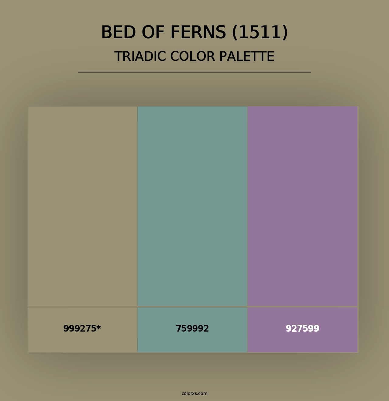 Bed of Ferns (1511) - Triadic Color Palette