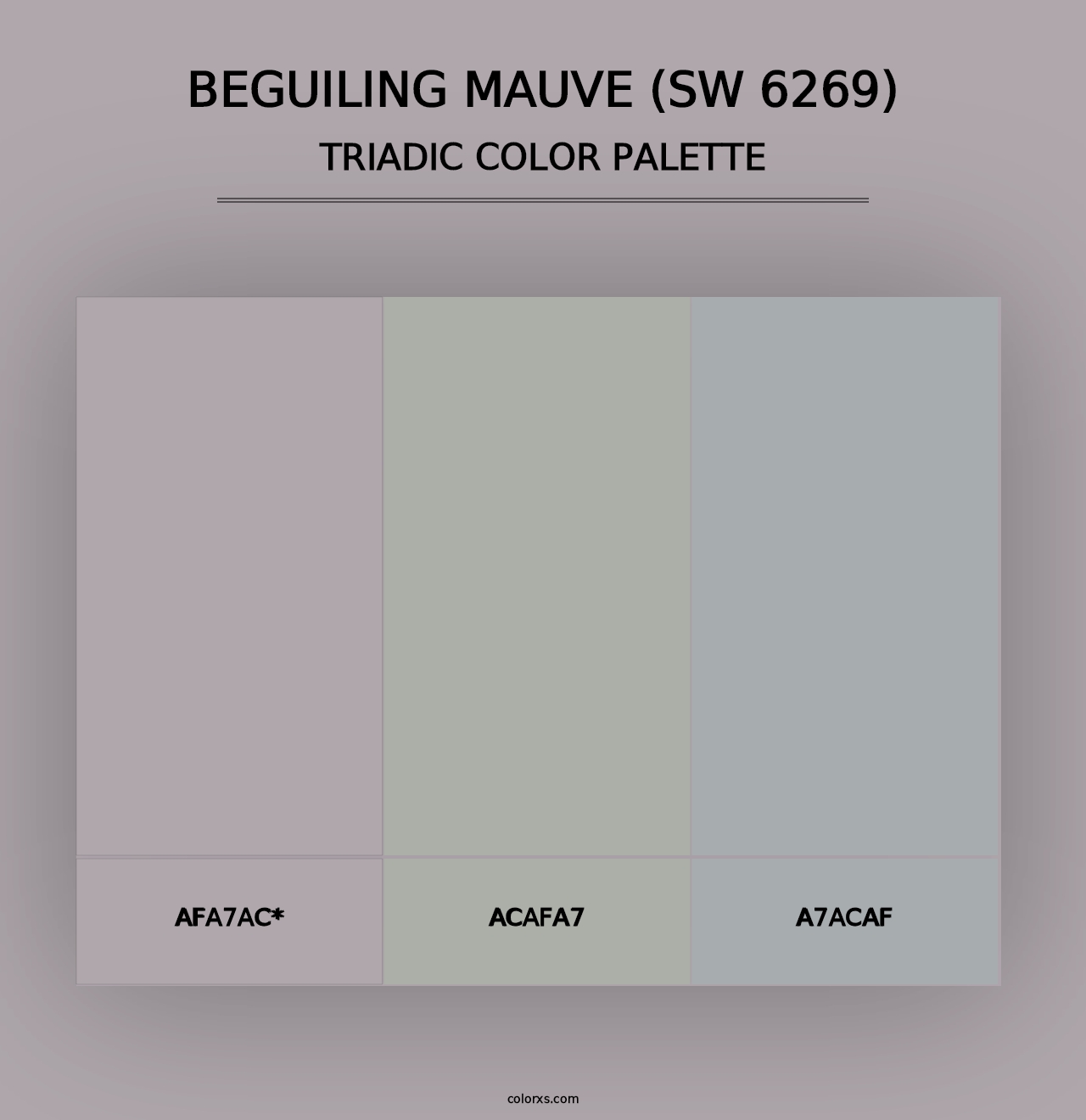 Beguiling Mauve (SW 6269) - Triadic Color Palette