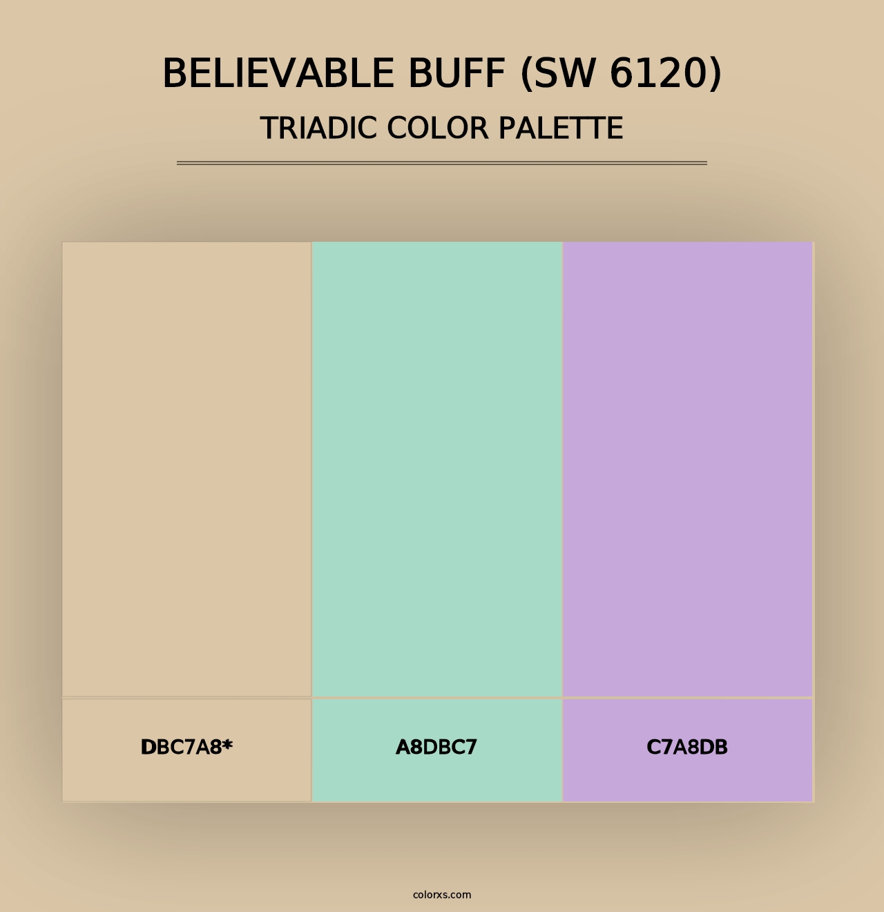 Believable Buff (SW 6120) - Triadic Color Palette