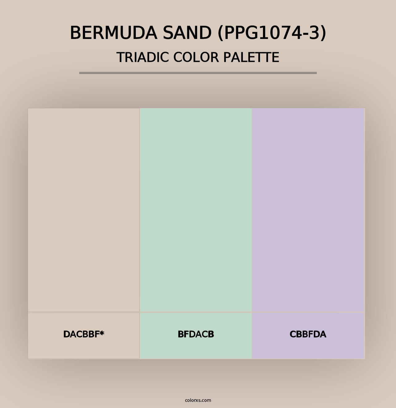 Bermuda Sand (PPG1074-3) - Triadic Color Palette