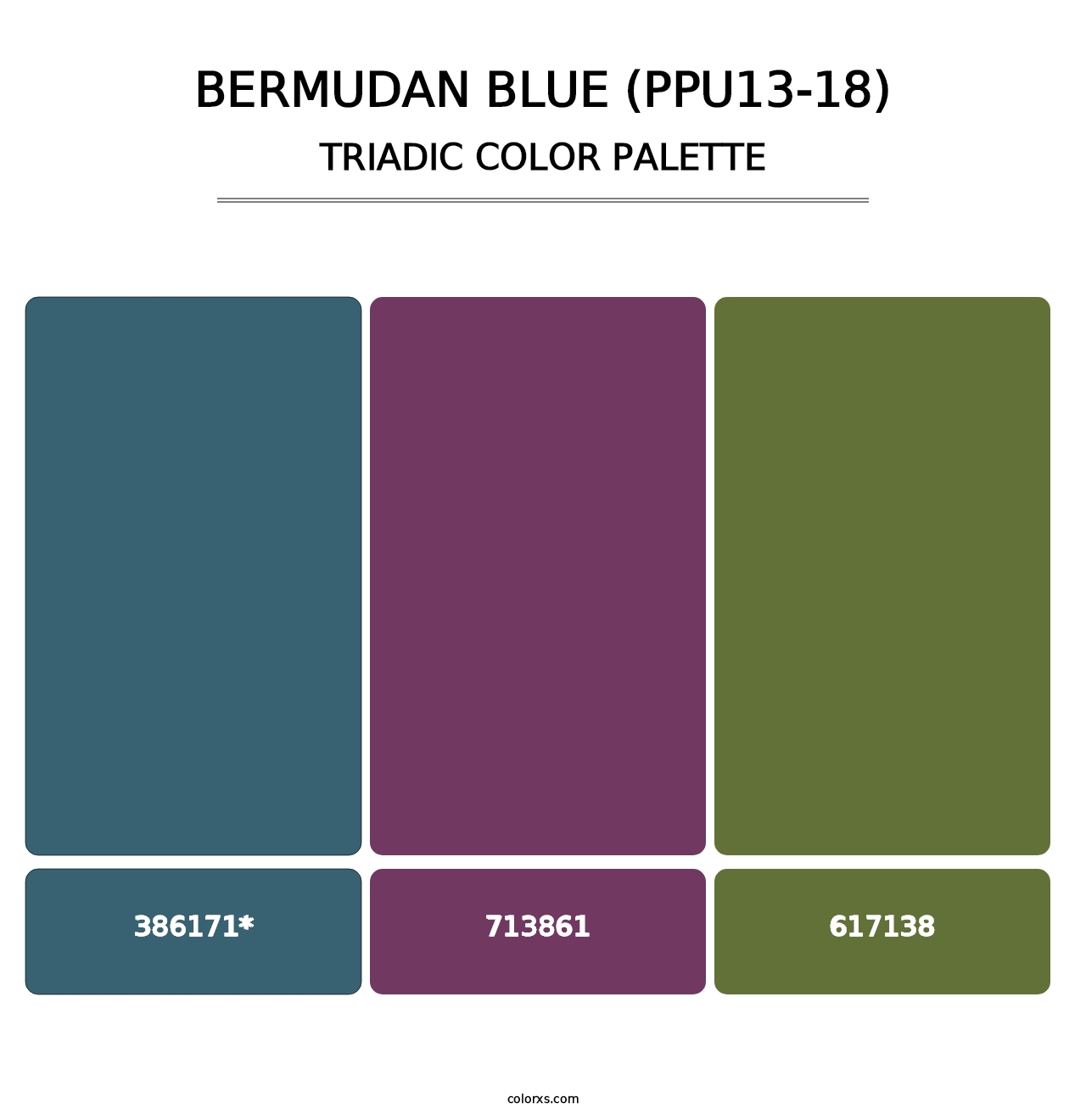 Bermudan Blue (PPU13-18) - Triadic Color Palette