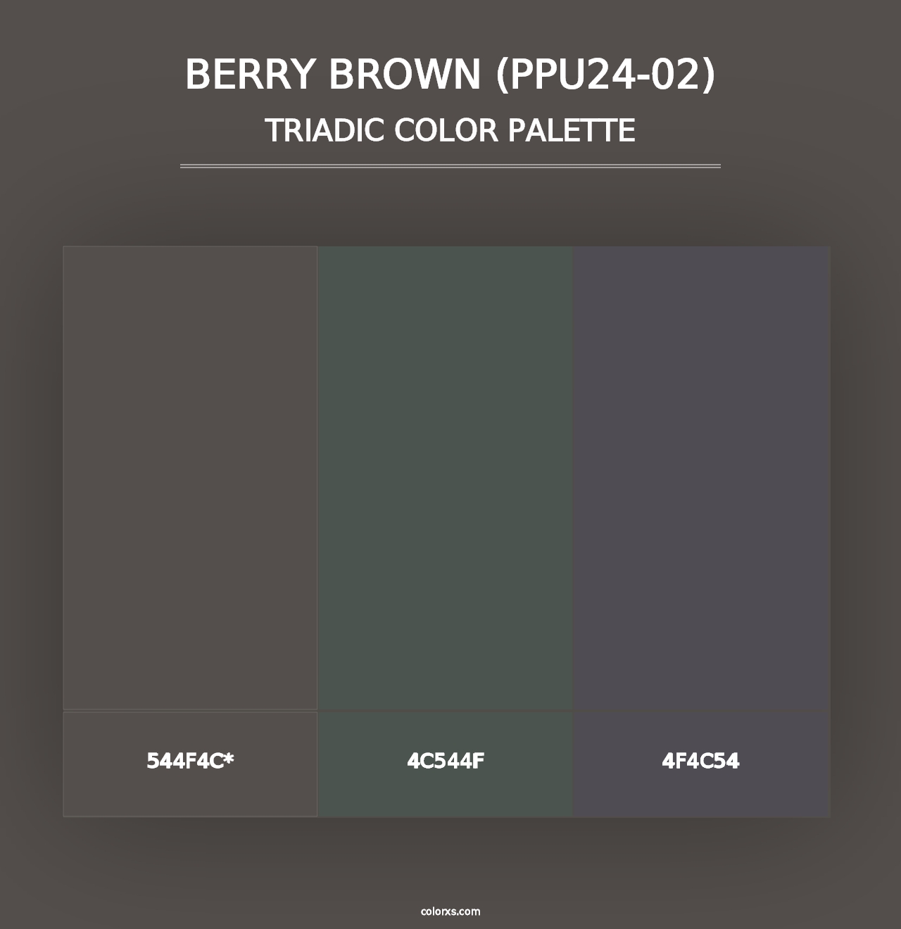 Berry Brown (PPU24-02) - Triadic Color Palette