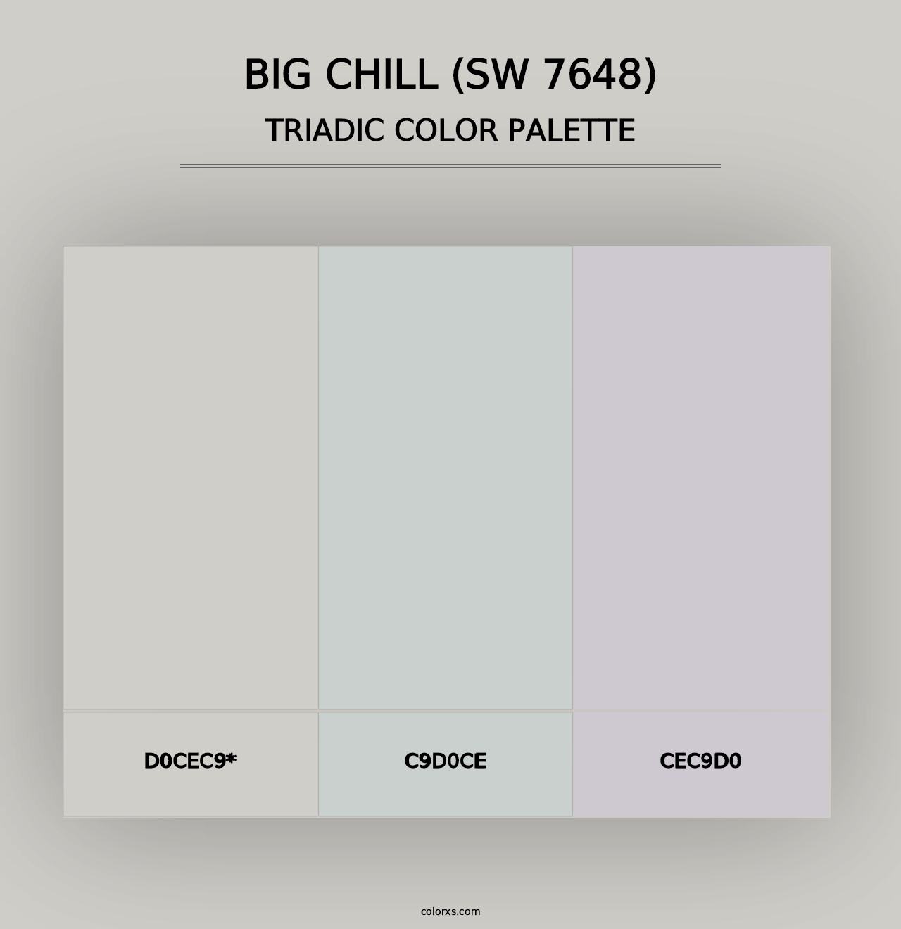 Big Chill (SW 7648) - Triadic Color Palette