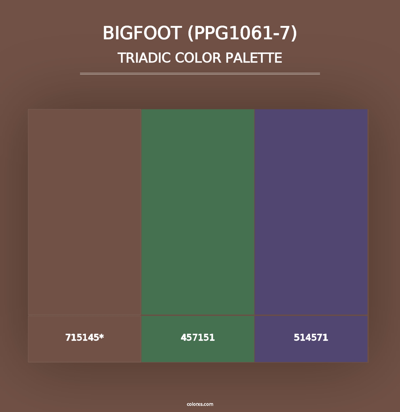 Bigfoot (PPG1061-7) - Triadic Color Palette