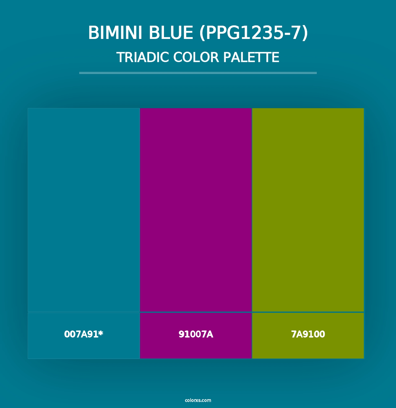 Bimini Blue (PPG1235-7) - Triadic Color Palette