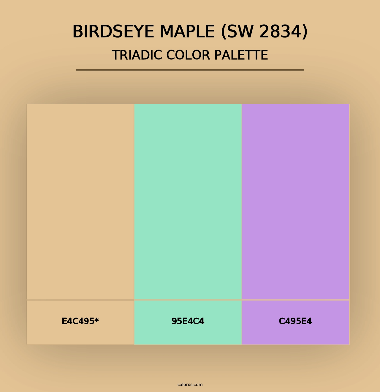 Birdseye Maple (SW 2834) - Triadic Color Palette