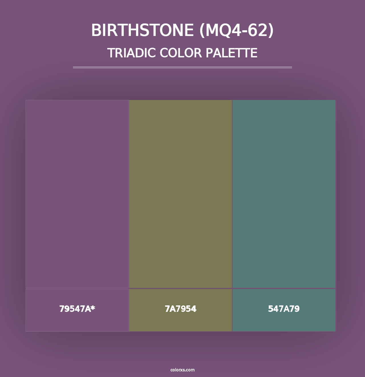 Birthstone (MQ4-62) - Triadic Color Palette