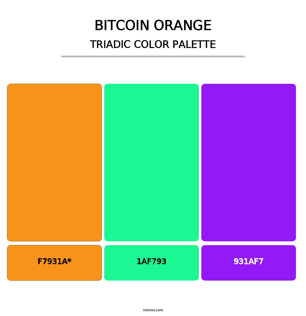 Bitcoin Orange - Triadic Color Palette