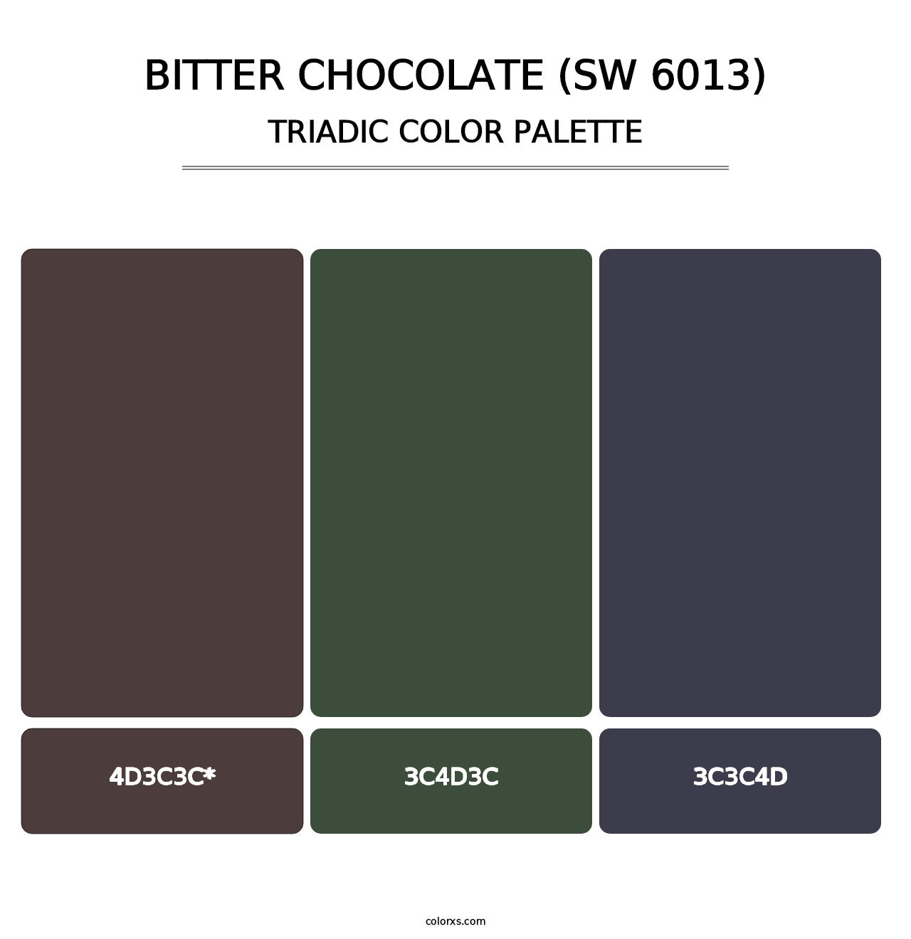 Bitter Chocolate (SW 6013) - Triadic Color Palette