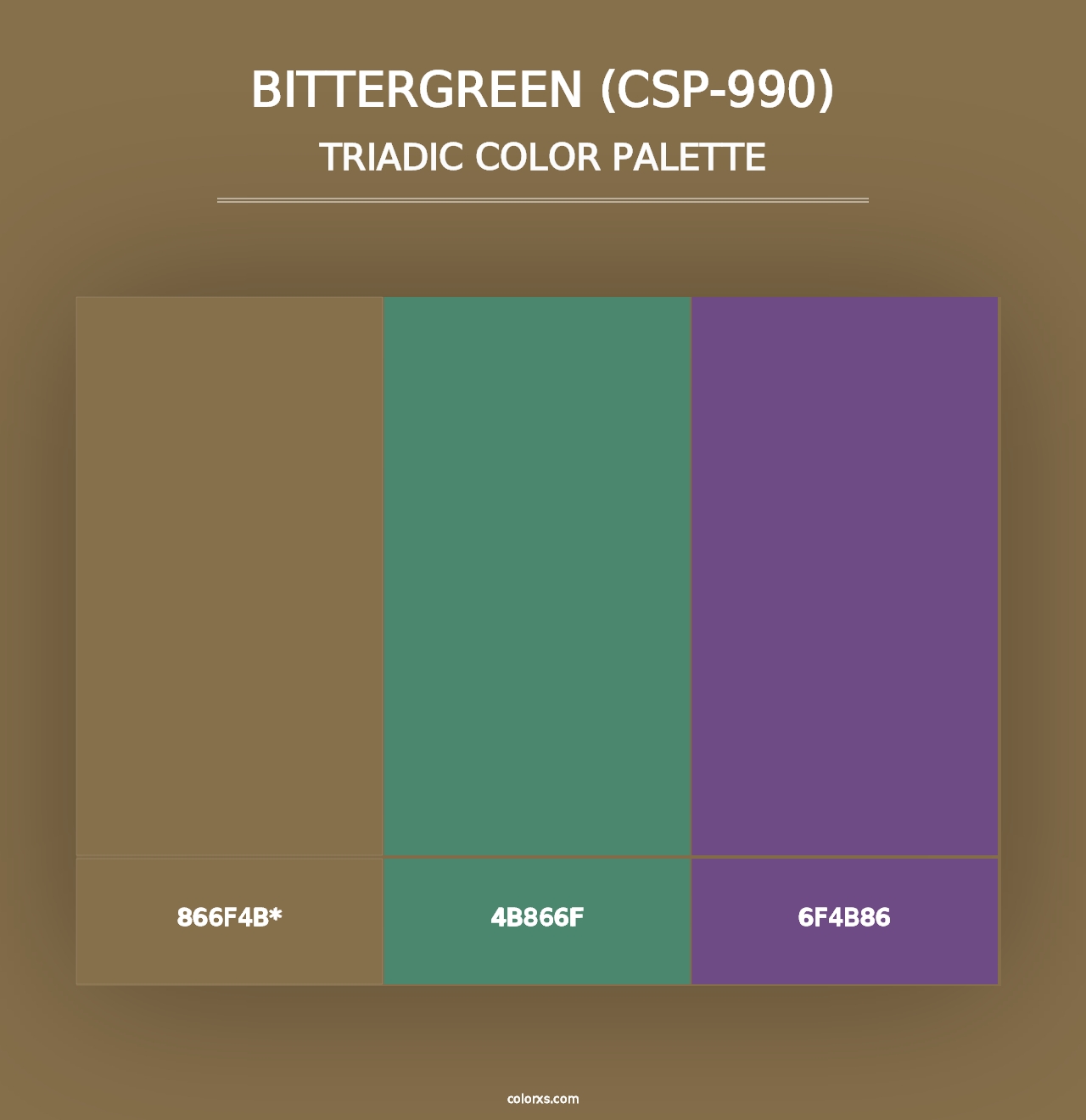 Bittergreen (CSP-990) - Triadic Color Palette