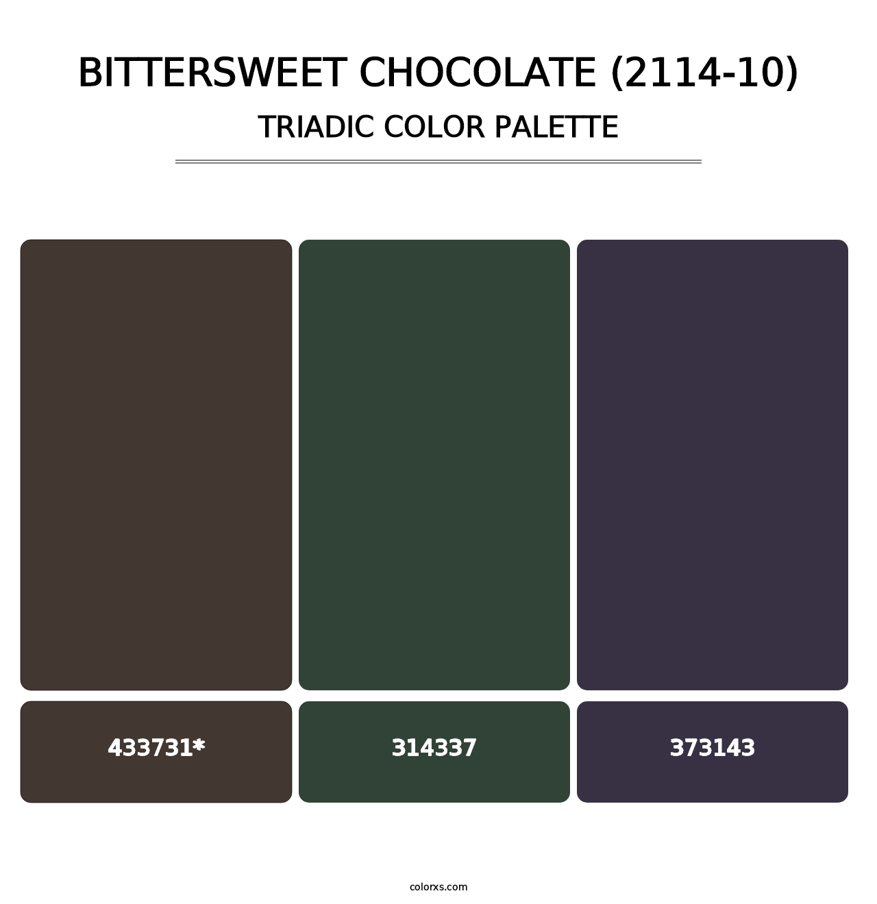 Bittersweet Chocolate (2114-10) - Triadic Color Palette