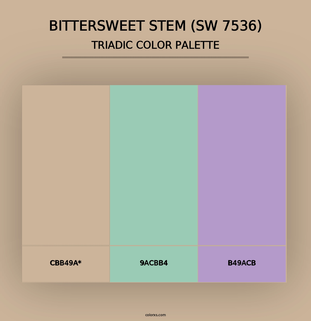 Bittersweet Stem (SW 7536) - Triadic Color Palette