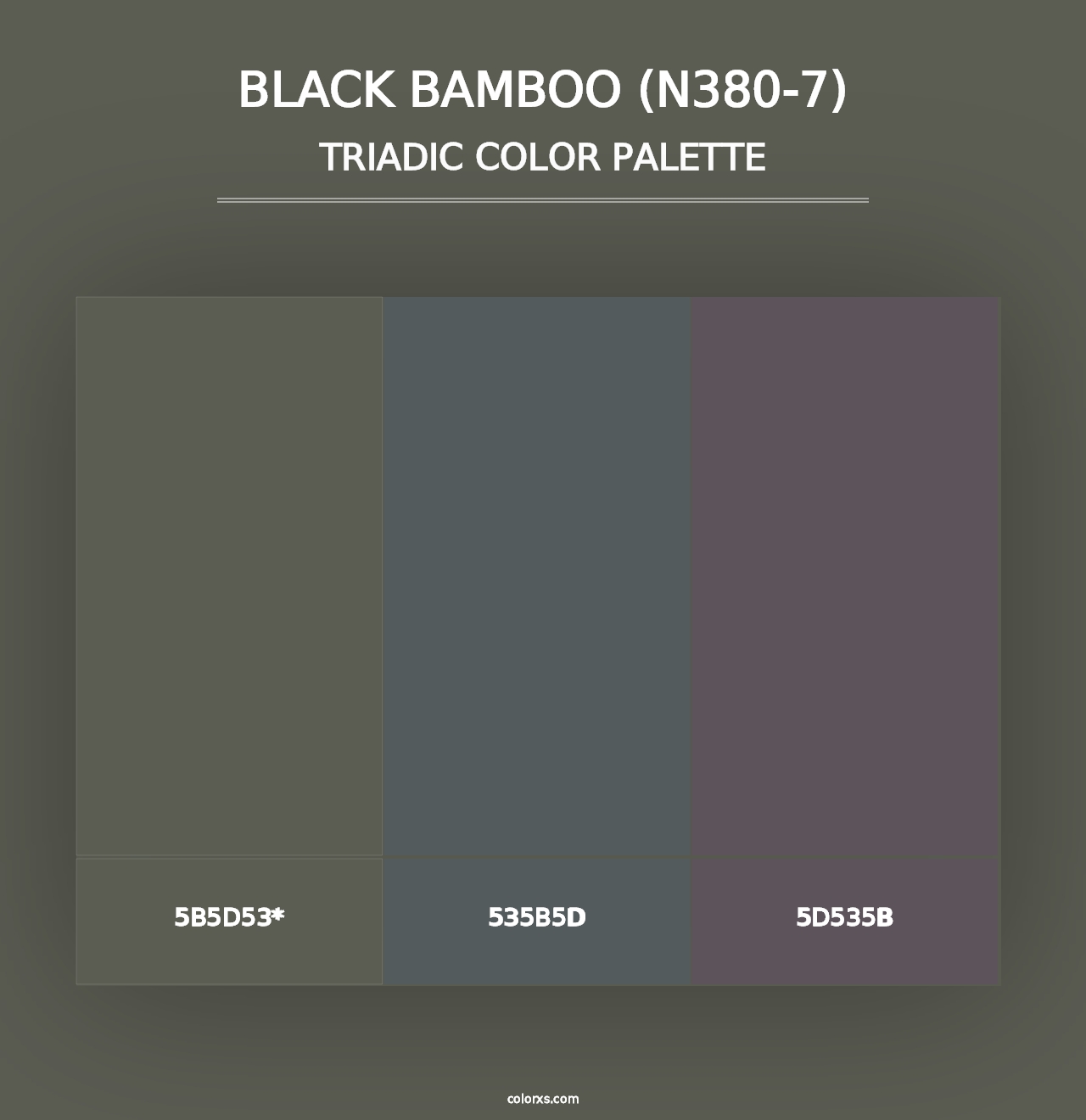 Black Bamboo (N380-7) - Triadic Color Palette