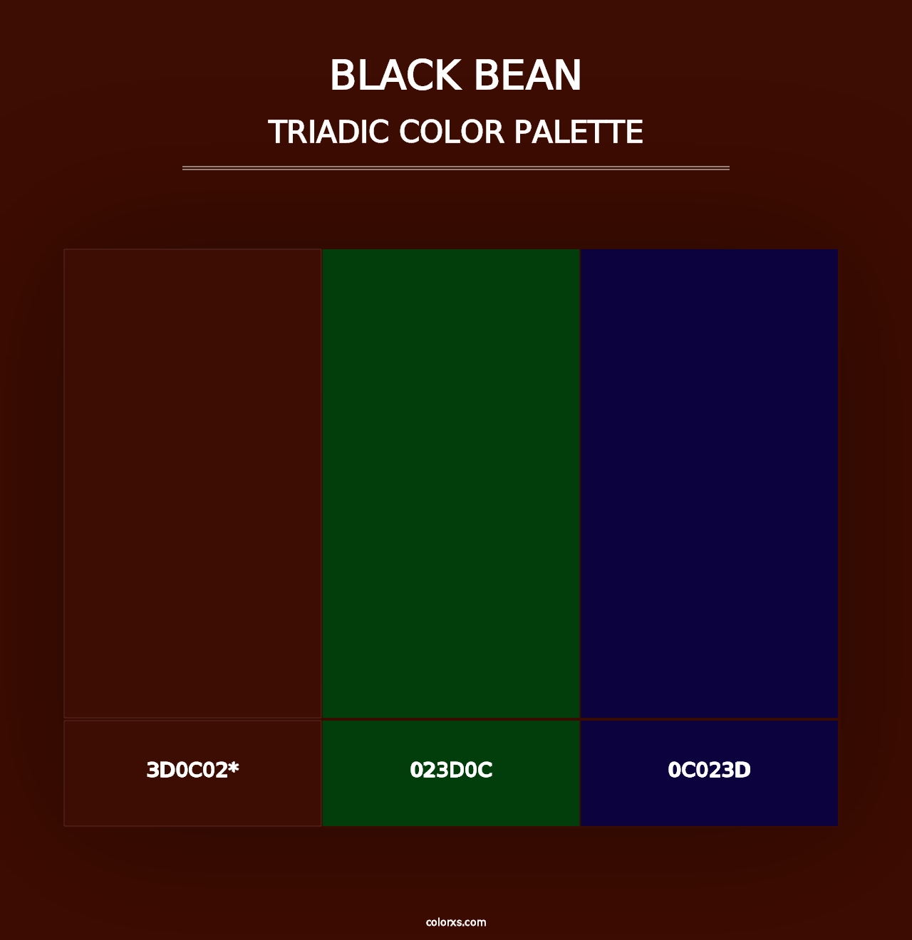 Black Bean - Triadic Color Palette