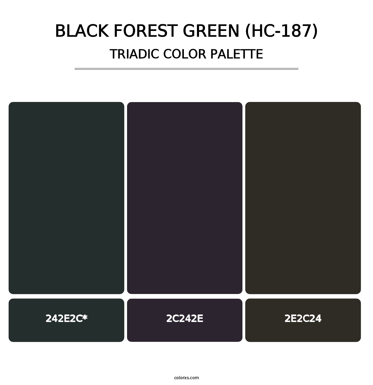 Black Forest Green (HC-187) - Triadic Color Palette