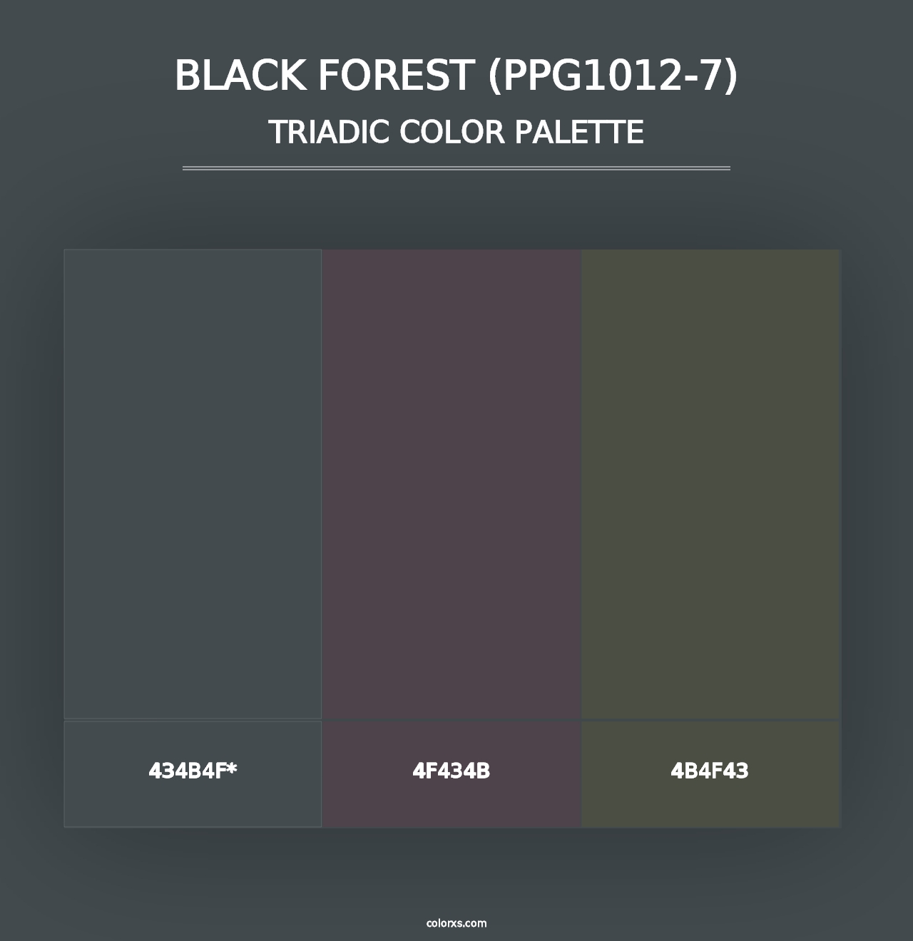 Black Forest (PPG1012-7) - Triadic Color Palette