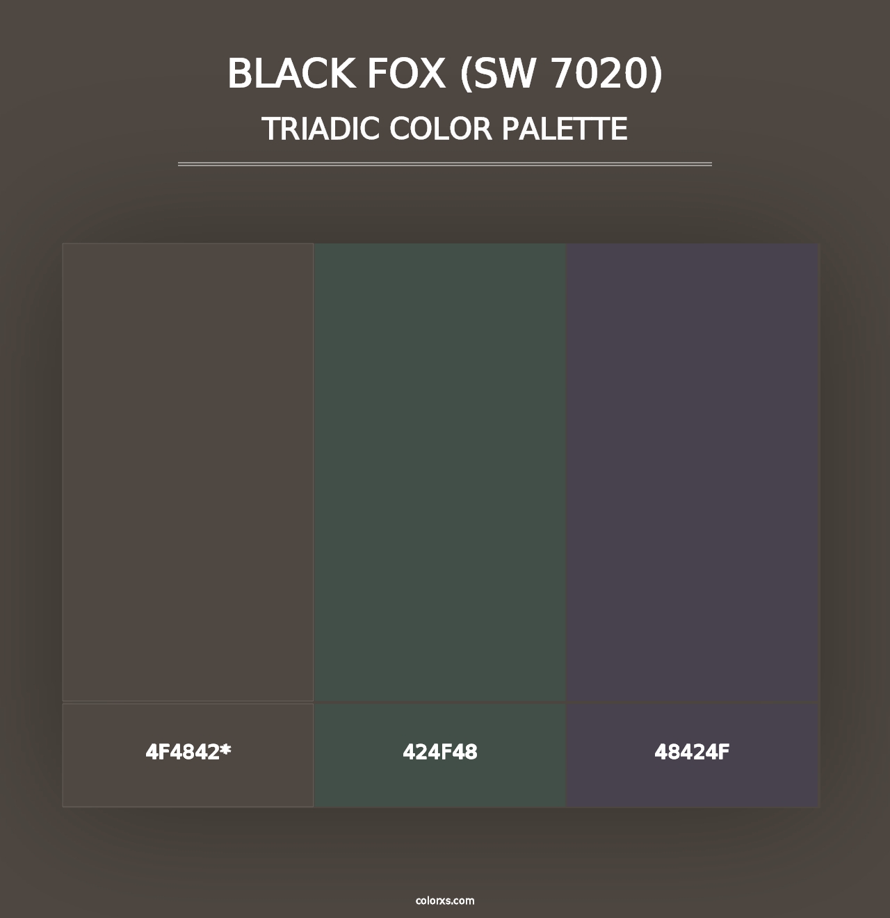 Black Fox (SW 7020) - Triadic Color Palette