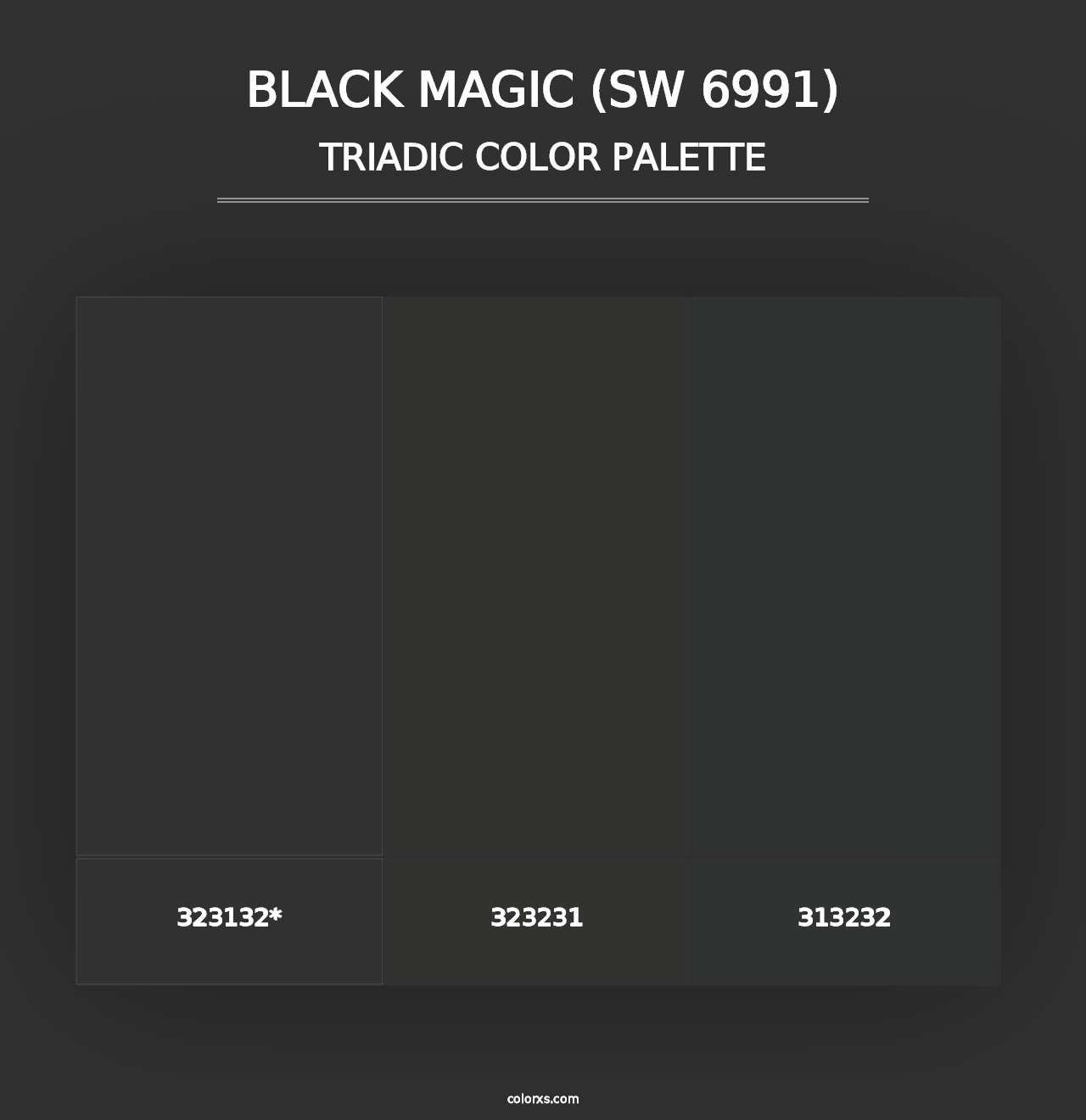 Black Magic (SW 6991) - Triadic Color Palette