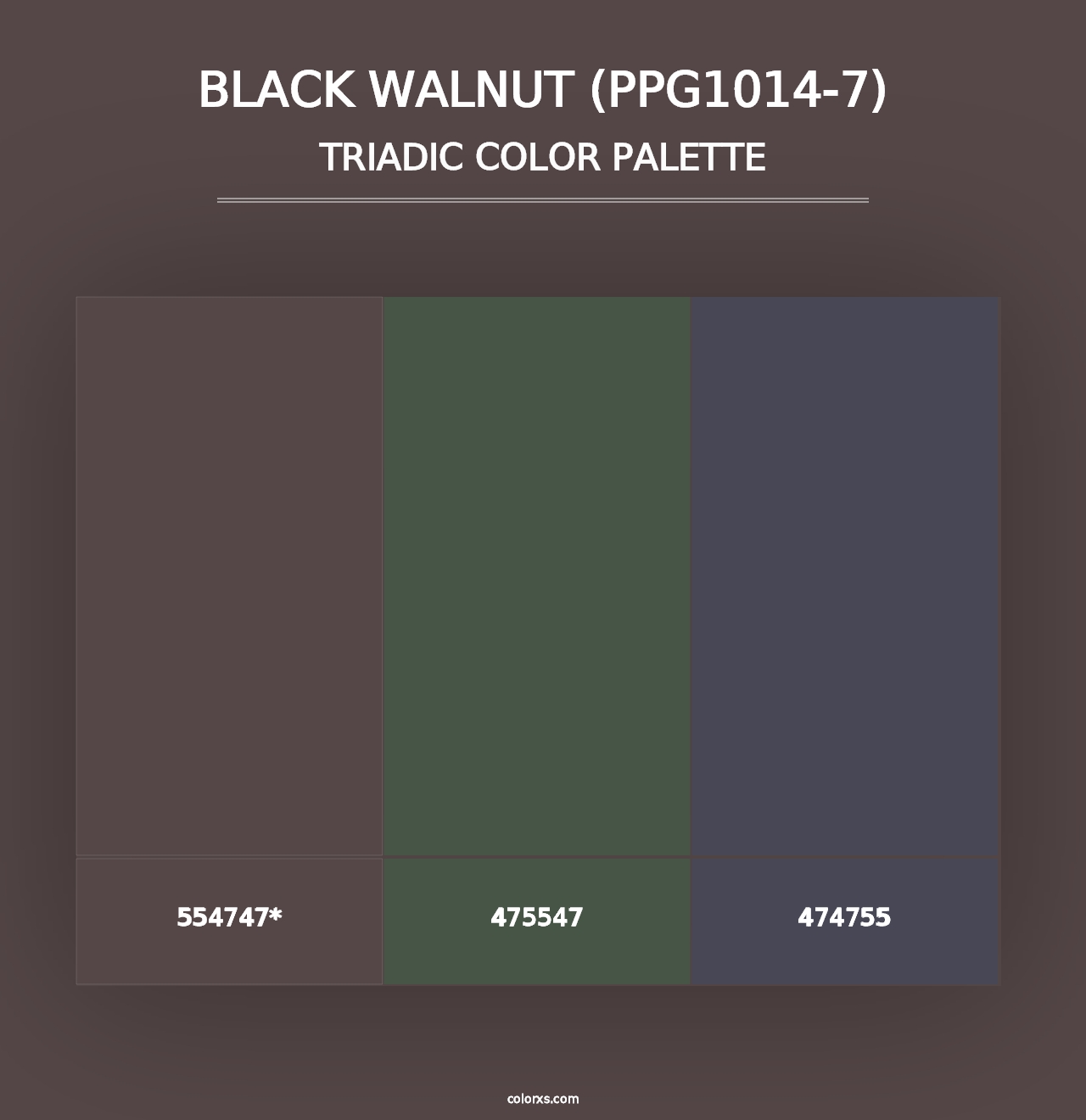 Black Walnut (PPG1014-7) - Triadic Color Palette