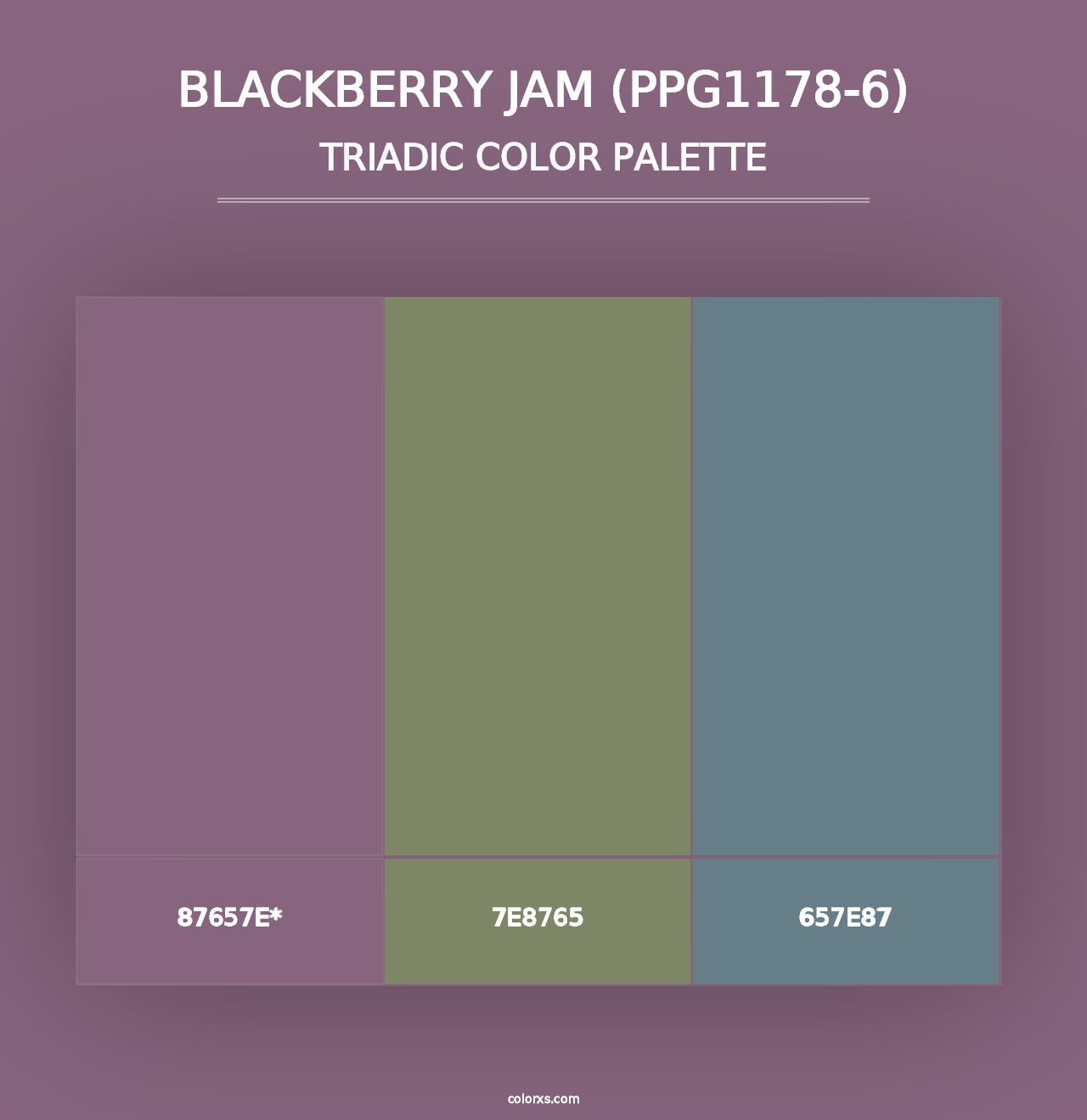 Blackberry Jam (PPG1178-6) - Triadic Color Palette