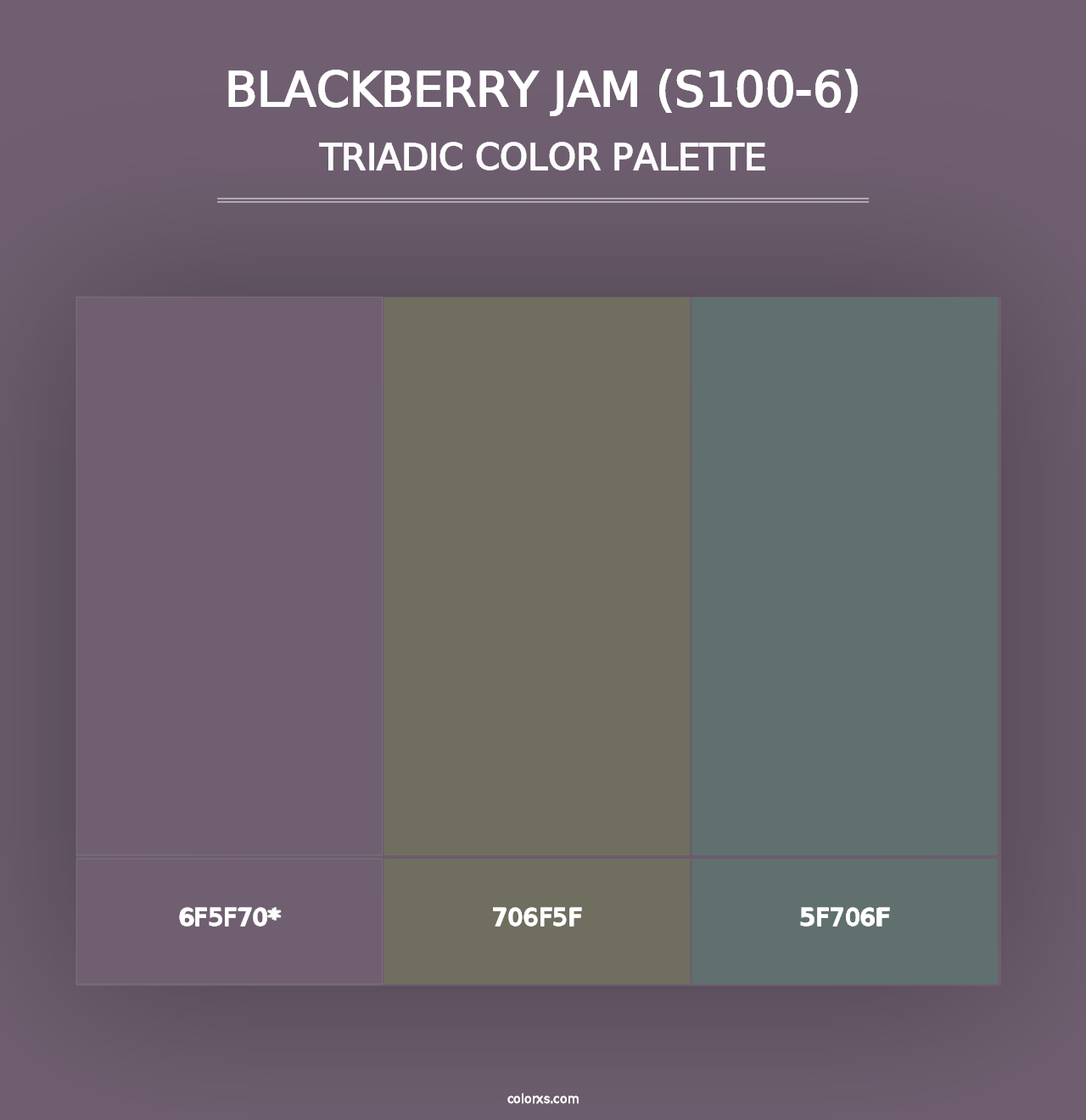 Blackberry Jam (S100-6) - Triadic Color Palette