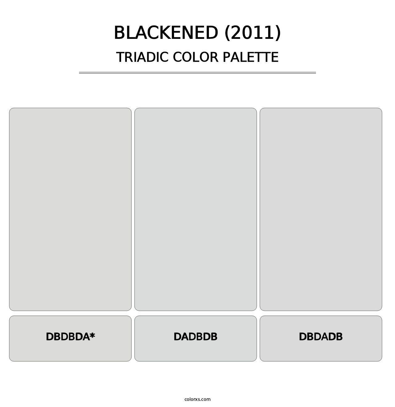 Blackened (2011) - Triadic Color Palette