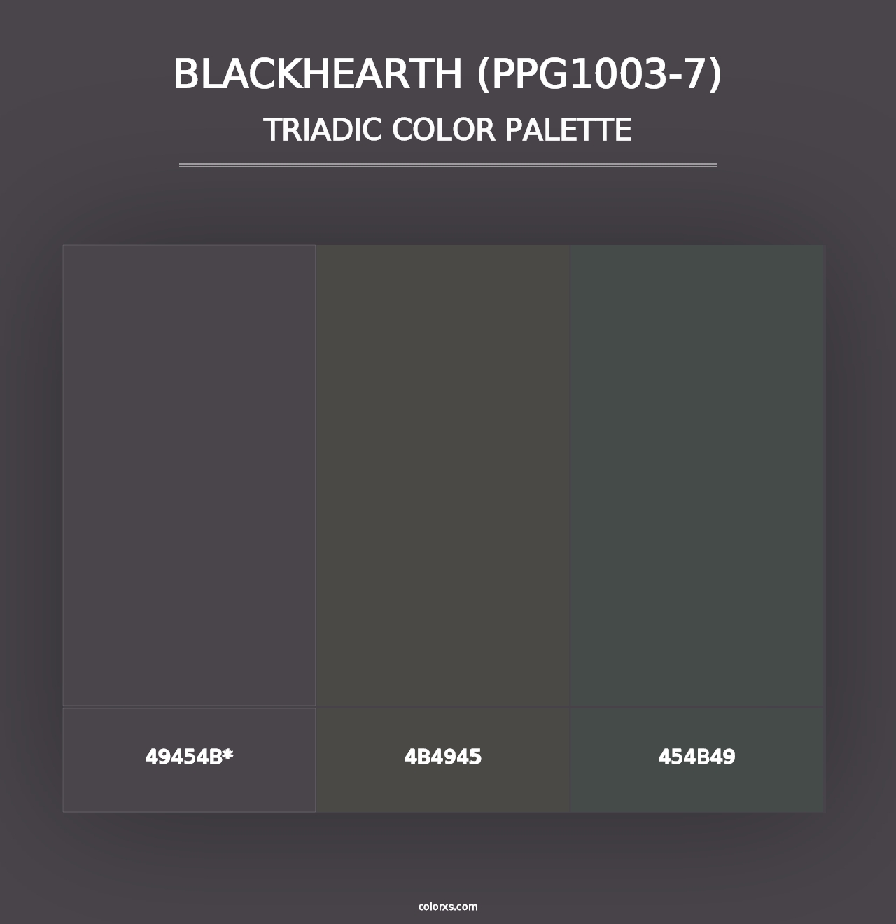 Blackhearth (PPG1003-7) - Triadic Color Palette