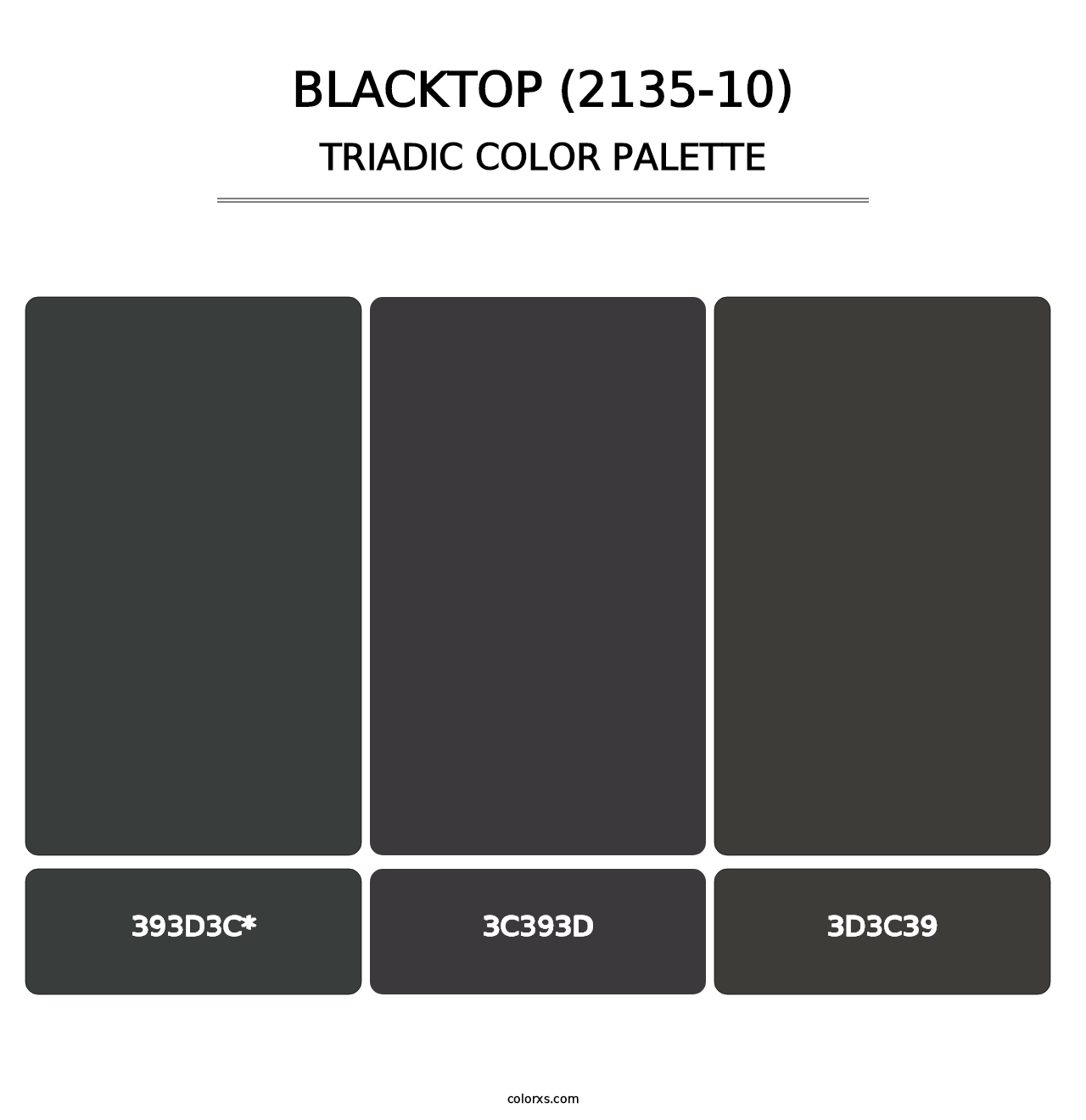 Blacktop (2135-10) - Triadic Color Palette