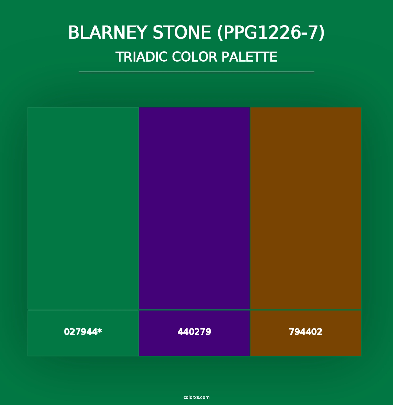 Blarney Stone (PPG1226-7) - Triadic Color Palette