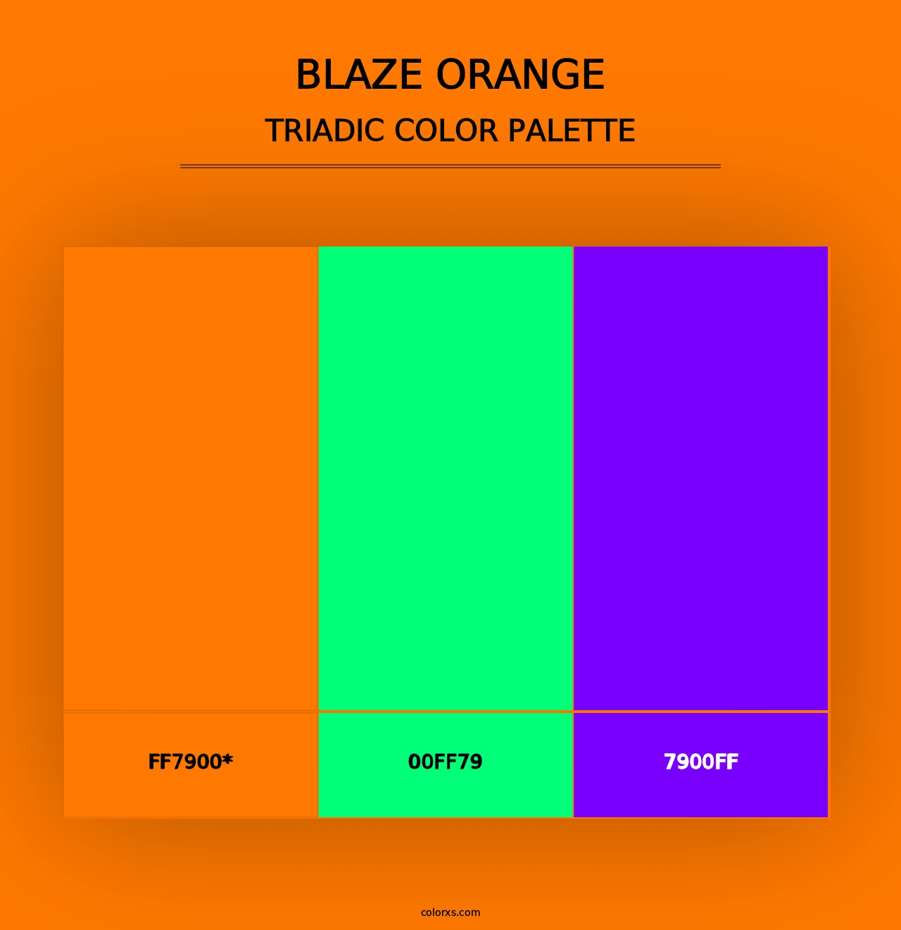 Blaze Orange - Triadic Color Palette