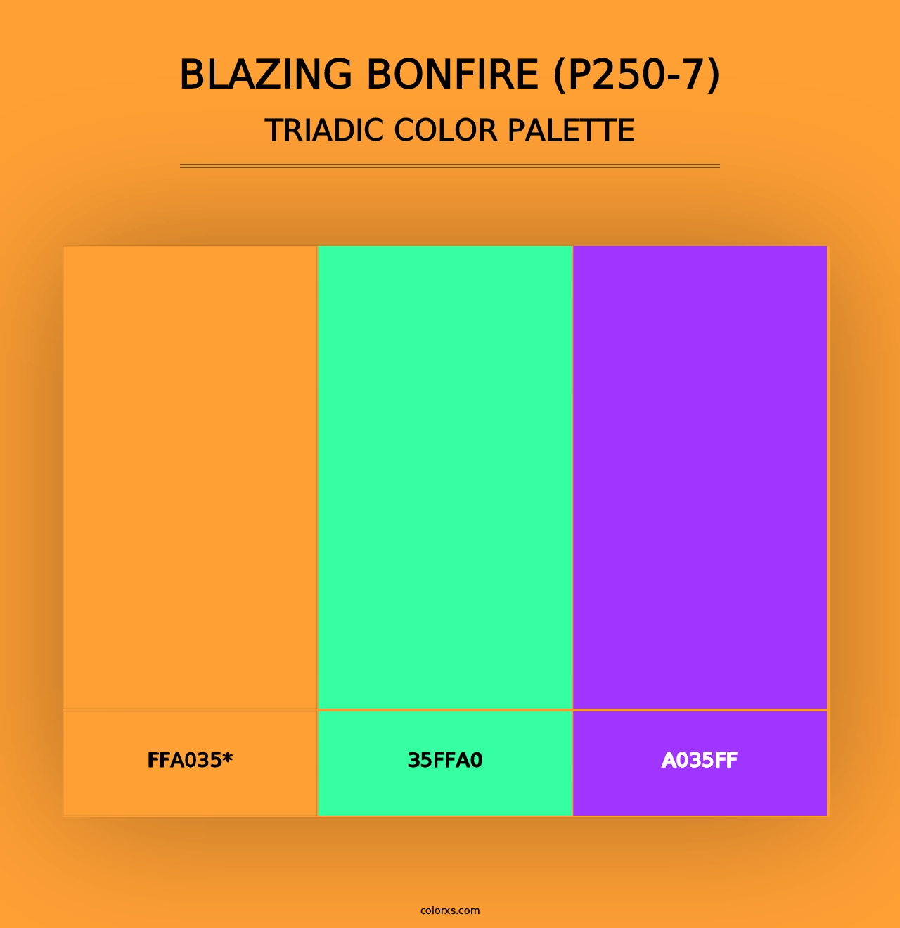 Blazing Bonfire (P250-7) - Triadic Color Palette