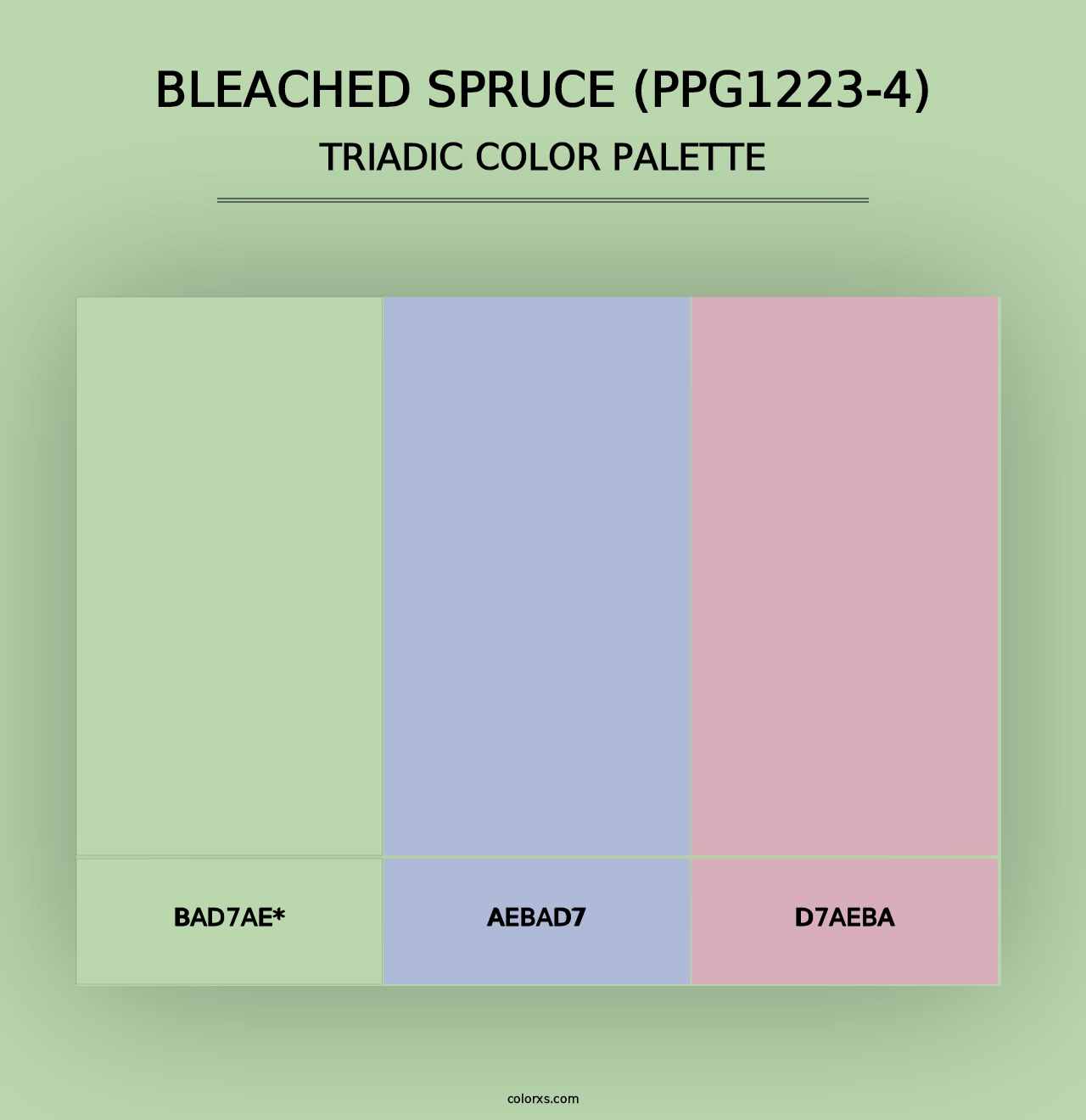 Bleached Spruce (PPG1223-4) - Triadic Color Palette