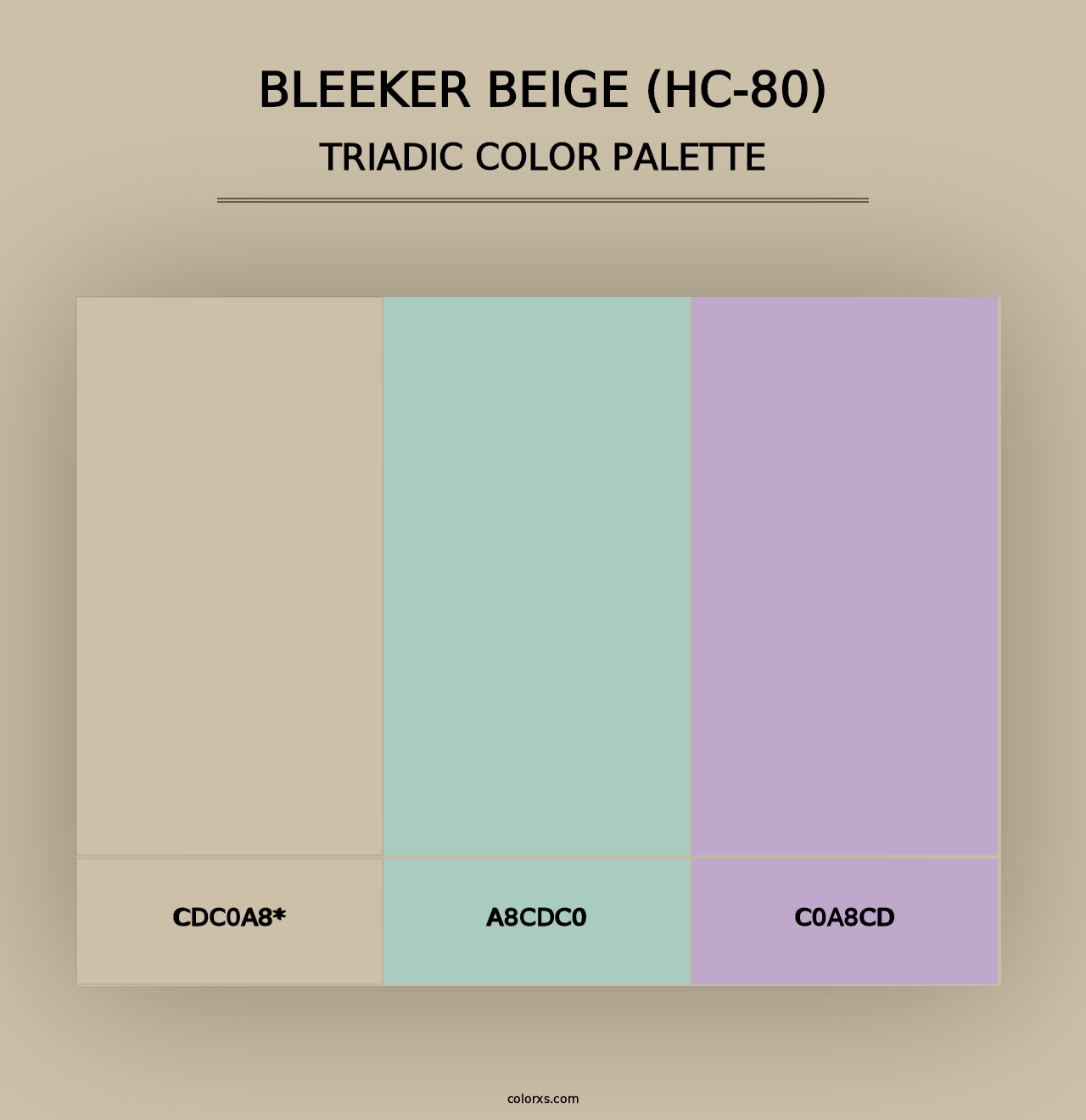 Bleeker Beige (HC-80) - Triadic Color Palette