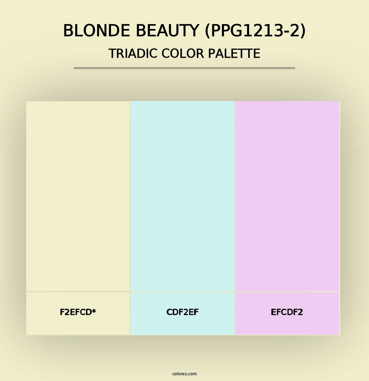 Blonde Beauty (PPG1213-2) - Triadic Color Palette