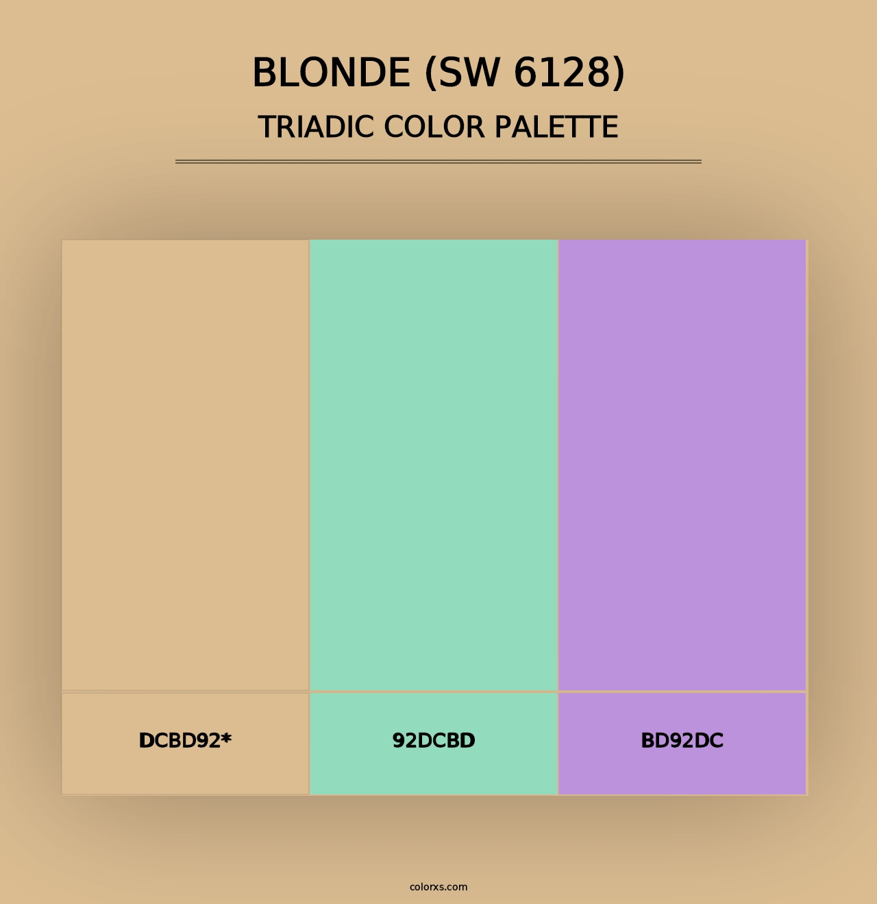 Blonde (SW 6128) - Triadic Color Palette