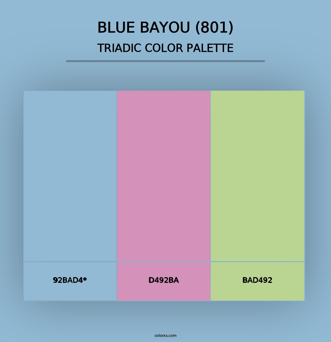 Blue Bayou (801) - Triadic Color Palette