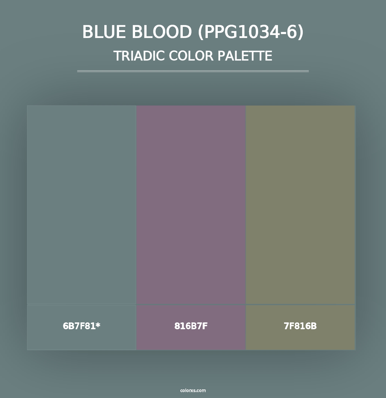 Blue Blood (PPG1034-6) - Triadic Color Palette