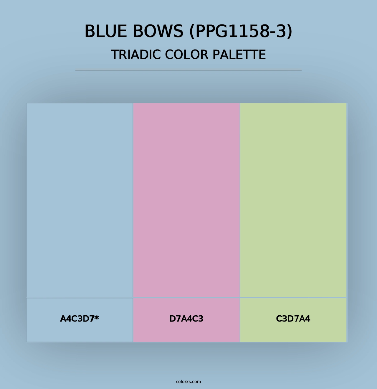 Blue Bows (PPG1158-3) - Triadic Color Palette