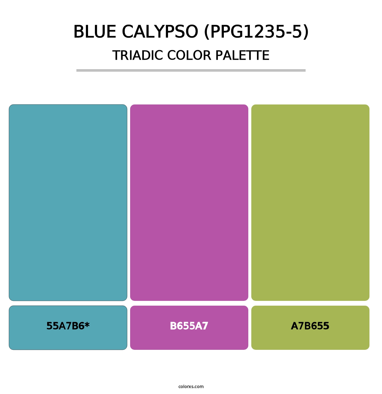 Blue Calypso (PPG1235-5) - Triadic Color Palette