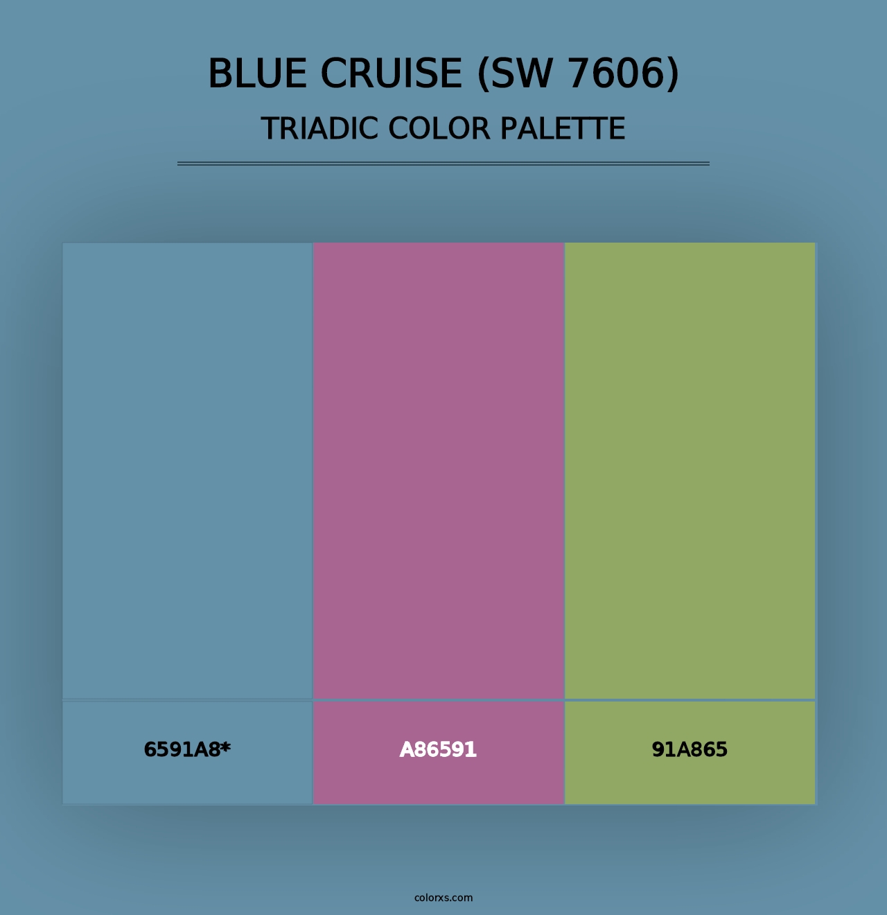 Blue Cruise (SW 7606) - Triadic Color Palette