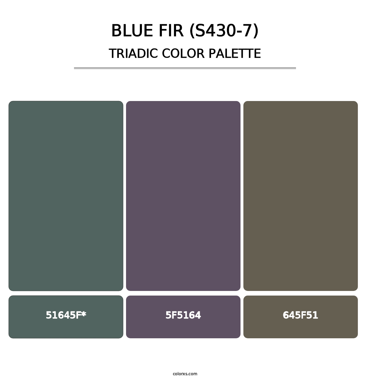 Blue Fir (S430-7) - Triadic Color Palette