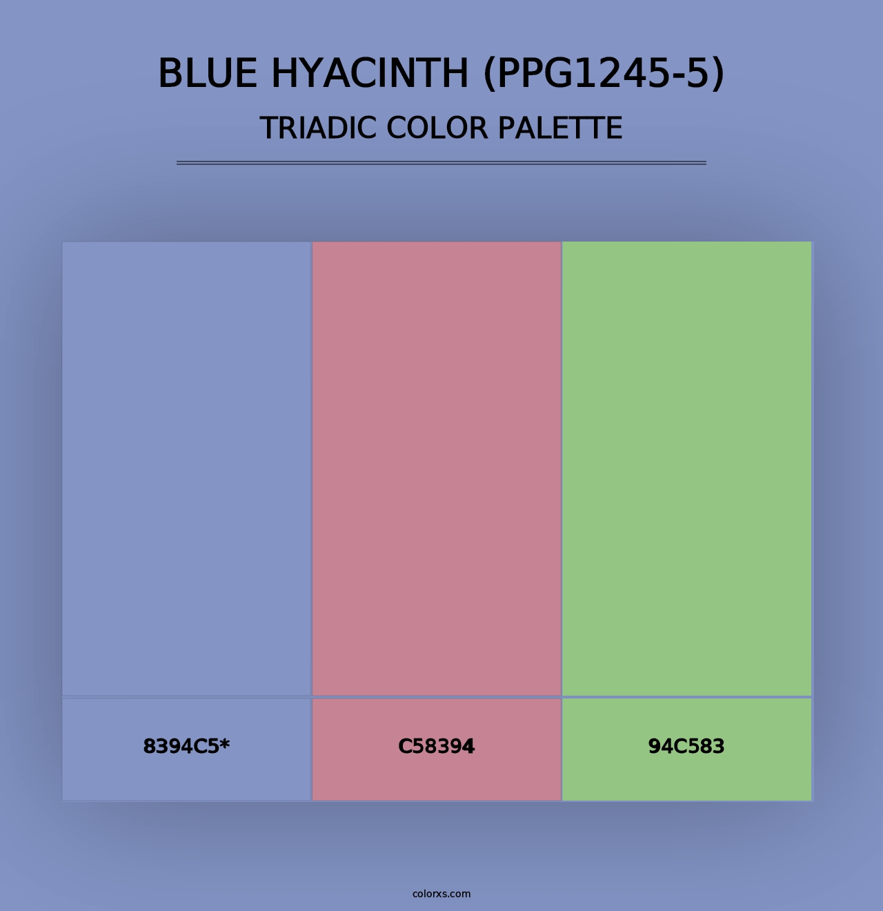 Blue Hyacinth (PPG1245-5) - Triadic Color Palette