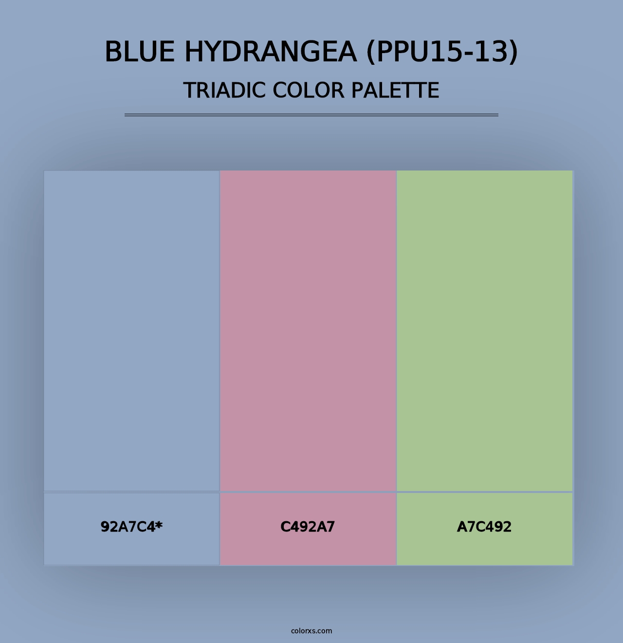 Blue Hydrangea (PPU15-13) - Triadic Color Palette