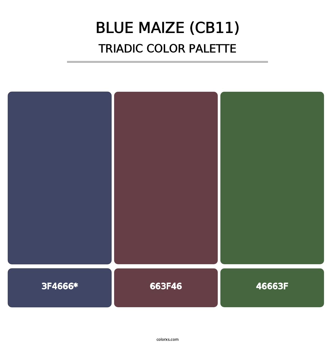 Blue Maize (CB11) - Triadic Color Palette