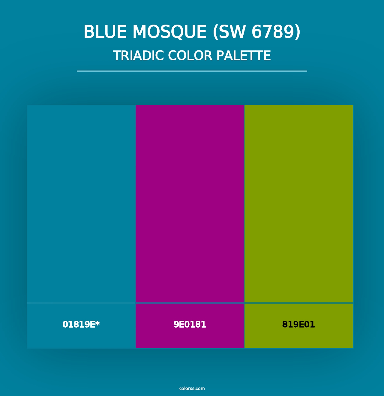 Blue Mosque (SW 6789) - Triadic Color Palette