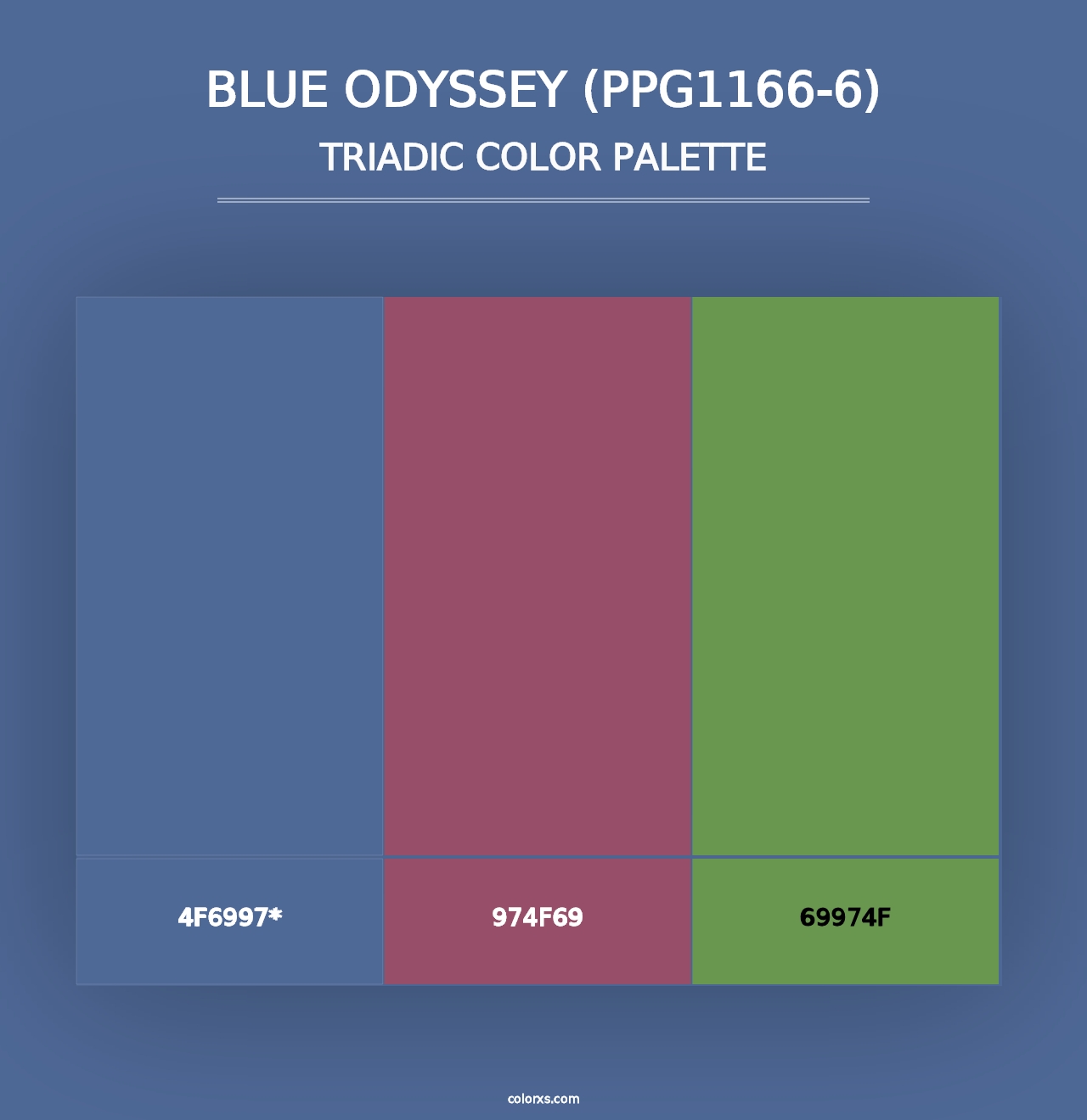 Blue Odyssey (PPG1166-6) - Triadic Color Palette