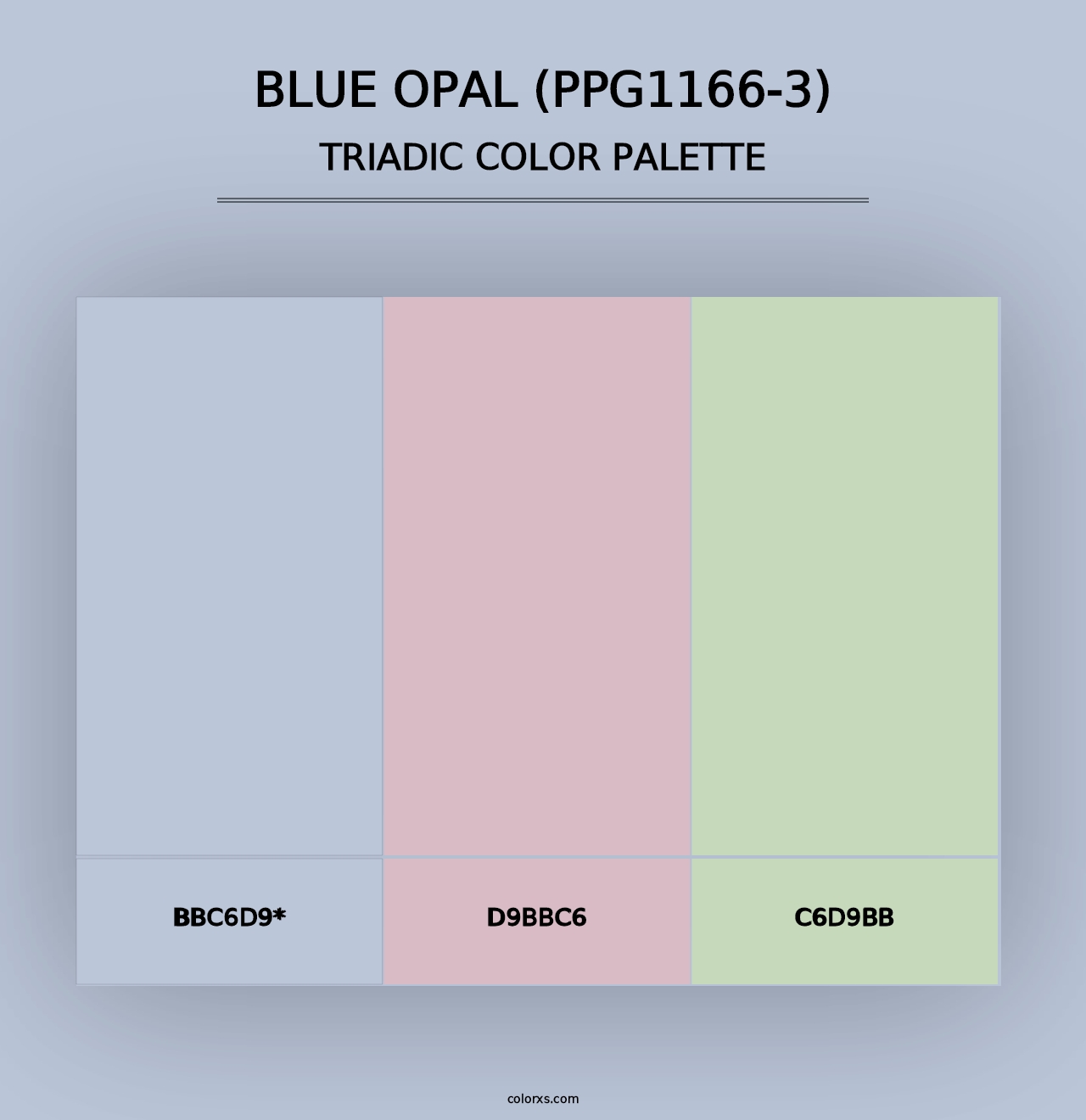 Blue Opal (PPG1166-3) - Triadic Color Palette