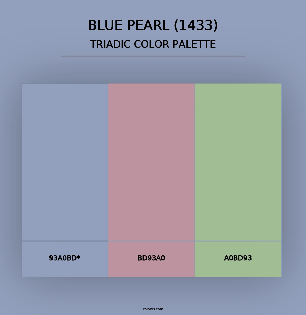 Blue Pearl (1433) - Triadic Color Palette